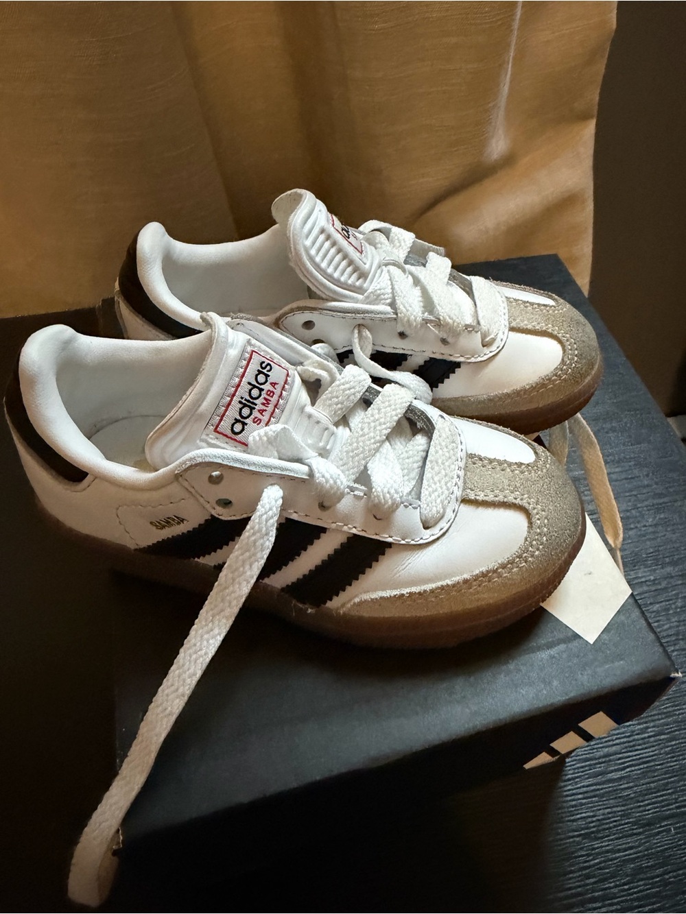 adidas Samba Kids White / Black / Gum Classic Sneakers -size 8k